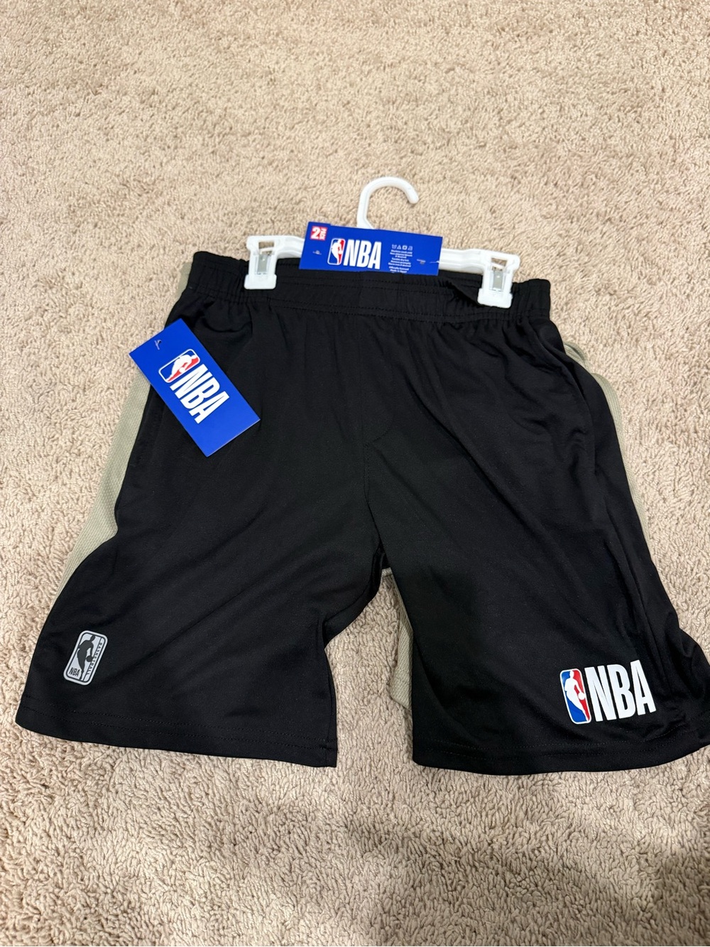 NBA Boys 2-Pack Basketball Shorts Size 10-12 NWT Youth Athletic Shorts Black